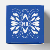 Mit Monogramm Elegant Royal Blue Custom Favor Box Geschenkschachtel (Oben)