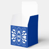 Mit Monogramm Elegant Royal Blue Custom Favor Box Geschenkschachtel (Geöffnet)