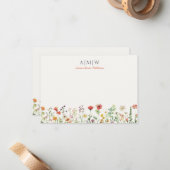 Mit Monogramm elegante Boho Chic Note Card Mitteilungskarte (Vorderseite/Rückseite Beispiel)