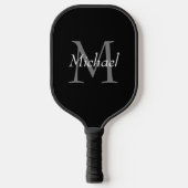 Mit Monogramm, elegante Designvorlage Trendy Custo Pickleball Schläger (Vorderseite)