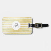 Mit Monogramm, elegante Farbe mit weißer Goldfolie Gepäckanhänger (Vorderseite horizontal)