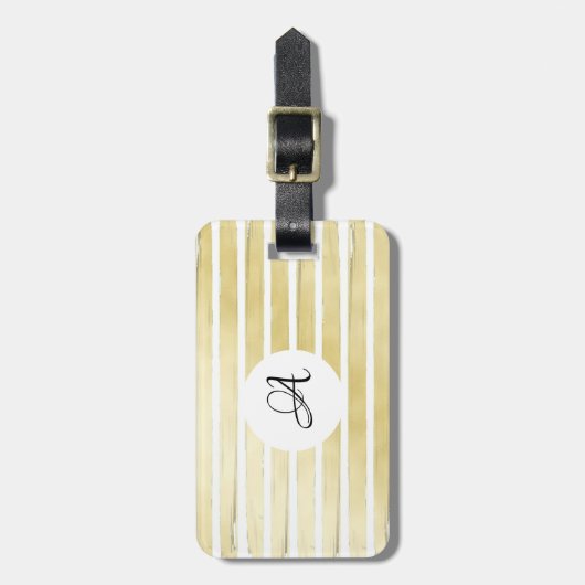 Mit Monogramm, elegante Farbe mit weißer Goldfolie Gepäckanhänger (Vorderseite vertikal)