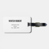 Mit Monogramm, elegante Farbe mit weißer Goldfolie Gepäckanhänger (Rückseite horizontal)