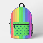Mit Monogramm, elegante, helle Regenbogenfarbene S Bedruckter Rucksack (Vorderseite)