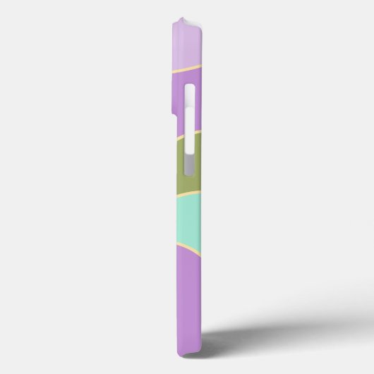 Mit Monogramm elegante Lila, grüne Retro-Sonnenwel Case-Mate iPhone Hülle (Rückseite / Links)