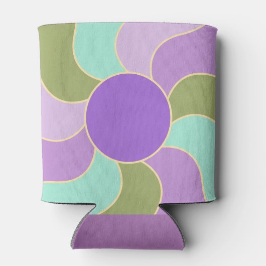 Mit Monogramm elegante Lila, grüne Retro-Sonnenwel Dosenkühler (Rückseite)