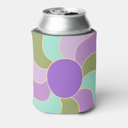 Mit Monogramm elegante Lila, grüne Retro-Sonnenwel Dosenkühler (Kanne Rückseite)