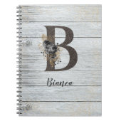 Mit Monogramm Elegante Moderne Goth Black Rose B Notizblock (Vorderseite)