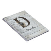 Mit Monogramm Elegante Moderne Goth Black Rose D Notizblock (Rechte Seite)