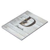 Mit Monogramm Elegante Moderne Goth Black Rose D Notizblock (Linke Seite)