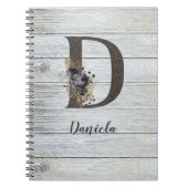 Mit Monogramm Elegante Moderne Goth Black Rose D Notizblock (Vorderseite)