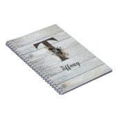 Mit Monogramm Elegante Moderne Goth Black Rose T Notizblock (Rechte Seite)