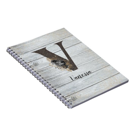 Mit Monogramm Elegante Moderne Goth Black Rose V Notizblock (Rechte Seite)