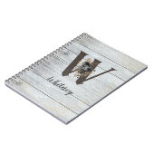 Mit Monogramm Elegante Moderne Goth Black Rose W Notizblock (Linke Seite)