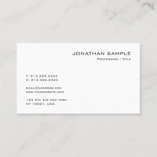 Mit Monogramm Elegante Moderne Schlichte Vorlage Visitenkarte (Rückseite)