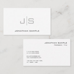 Mit Monogramm Elegante Moderne Schlichte Vorlage Visitenkarte