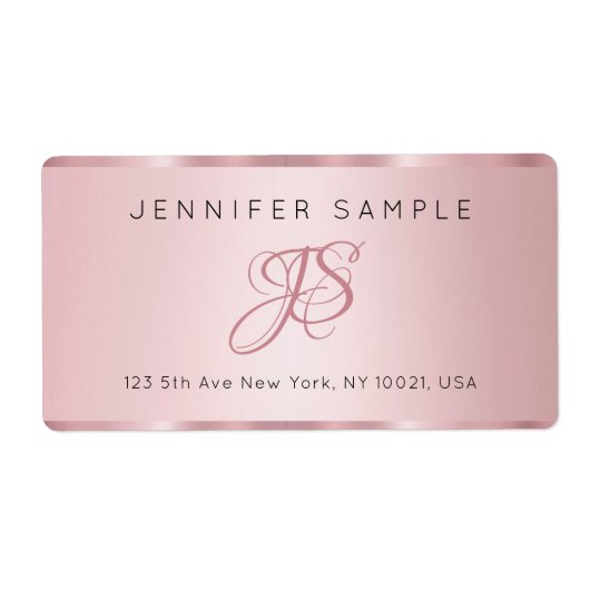Mit Monogramm Elegante Rose (Vorne)