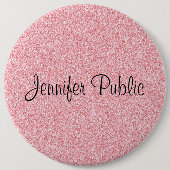 Mit Monogramm elegante Rose Gold Glitzer Look Tren Button (Vorderseite)