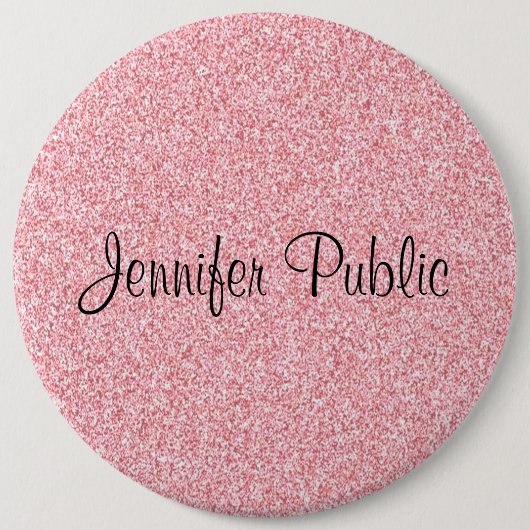 Mit Monogramm elegante Rose Gold Glitzer Look Tren Button (Vorderseite)