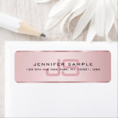 Mit Monogramm Elegante Rose Gold Rücksendeadresse (Insitu)