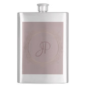 Mit Monogramm elegante Rose Gold Template Trendy Flachmann (Vorderseite)