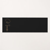 Mit Monogramm, elegante Schwarz- und Goldfeminine Yogamatte (Vorderseite (Horizontal))