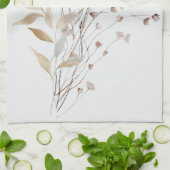 Mit Monogramm Elegante Watercolor Blaue Wildblume Geschirrtuch (Gefaltet)