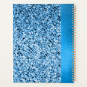 Mit Monogramm Eleganter Blue Glitzer Look Luxury Planer (Rückseite)