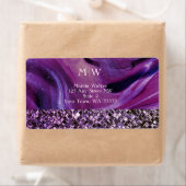 Mit Monogramm Eleganter Lila Glitzer aus Marmor Lu (Insitu)
