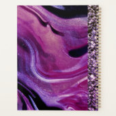 Mit Monogramm Eleganter Lila Glitzer aus Marmor Lu Planer (Rückseite)