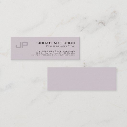 Mit Monogramm Eleganter Moderner Designsalon Schli Mini Visitenkarte (Vorne/Hinten)