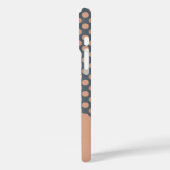 Mit Monogramm Eleganter Peach Pink Polka Dot Case-Mate iPhone Hülle (Rückseite / Links)
