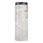 Mit Monogramm eleganter rosa Rosenstöckner Marmor Thermosbecher (Rückseite)