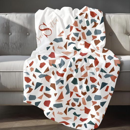 Mit Monogramm elegantes braunes Muster Fleecedecke