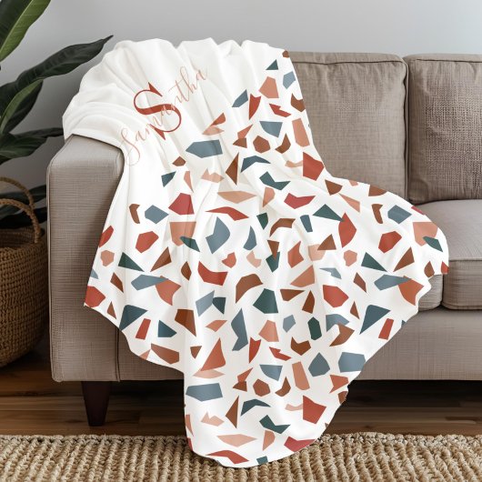 Mit Monogramm elegantes braunes Muster Fleecedecke