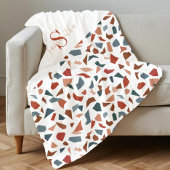 Mit Monogramm elegantes braunes Muster Fleecedecke