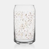 Mit Monogramm elegantes Brown Floral Botanisch Dosenglas (Rückseite)