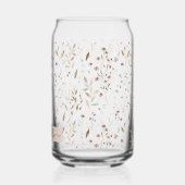 Mit Monogramm elegantes Brown Floral Botanisch Dosenglas (Links)