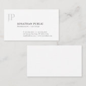 Mit Monogramm elegantes Design Einfach modern Visitenkarte (Vorne/Hinten)