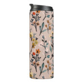 Mit Monogramm elegantes feminines Blumenmuster pin Thermosbecher (Nach rechts gedreht)