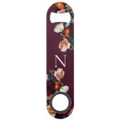 Mit Monogramm elegantes florales Botanisches Moder Speed Flaschenöffner (Rückseite)