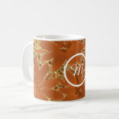 Mit Monogramm Elegantes Gold Kaffeetasse (Vorderseite Links)