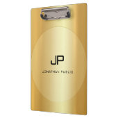 Mit Monogramm, elegantes Gold Look Klemmbrett (Links)