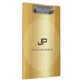 Mit Monogramm, elegantes Gold Look Klemmbrett (Rechts)