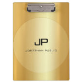 Mit Monogramm, elegantes Gold Look Klemmbrett (Vorderseite)