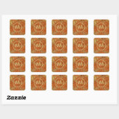 Mit Monogramm Elegantes Gold Quadratischer Aufkleber (Blatt)