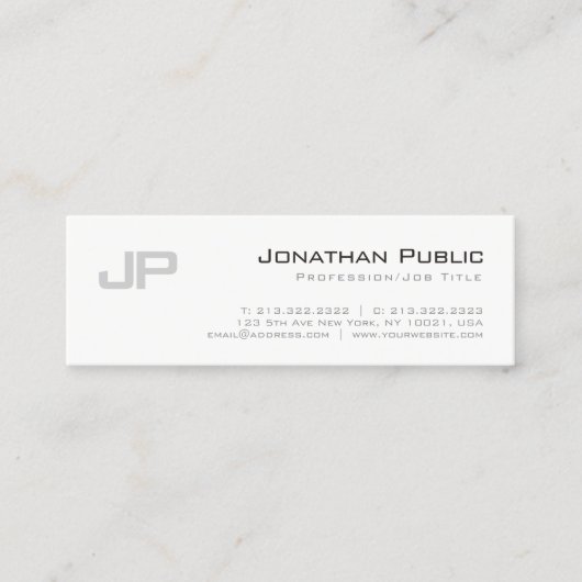 Mit Monogramm Elegantes modernes Design Einfach Sc Mini Visitenkarte (Vorderseite)