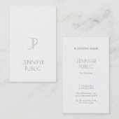 Mit Monogramm elegantes Schlichtes modernes Design Visitenkarte (Vorne/Hinten)