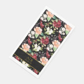 Mit Monogramm elegantes Schwarzes Gold Serviette (Ecke)