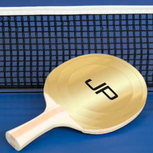 Mit Monogramm elegantes Template glamouröses Gold Tischtennis Schläger
